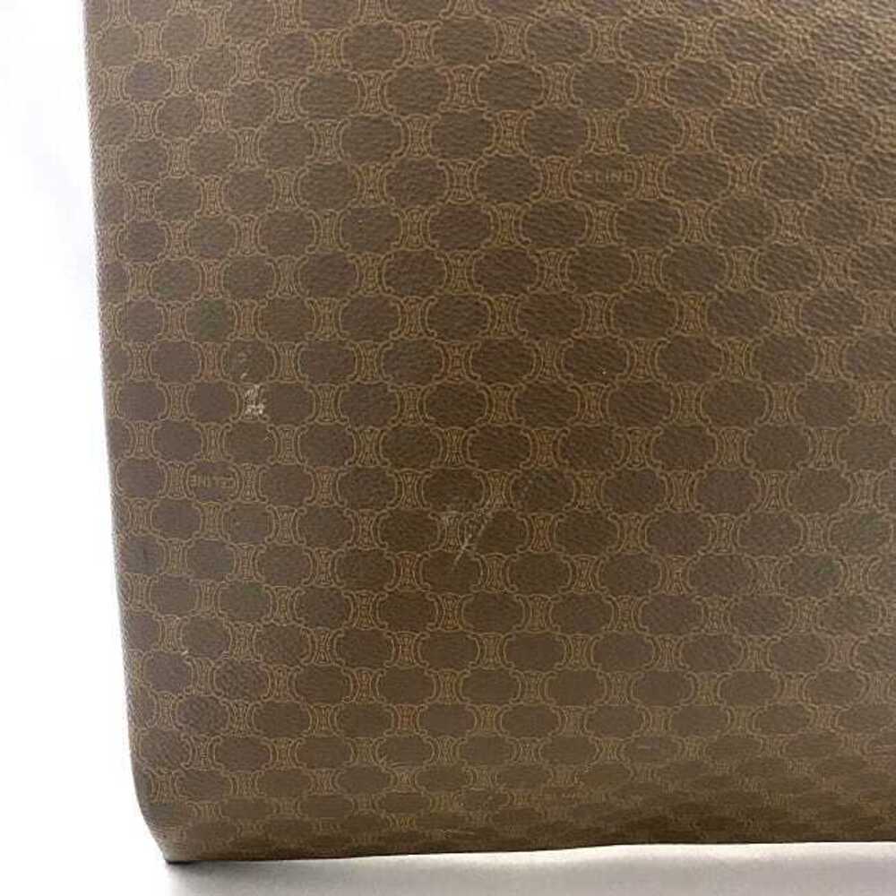 Celine Tote Bag Brown Beige Macadam Leather Shoulder All over Logo - Picture 5 of 10